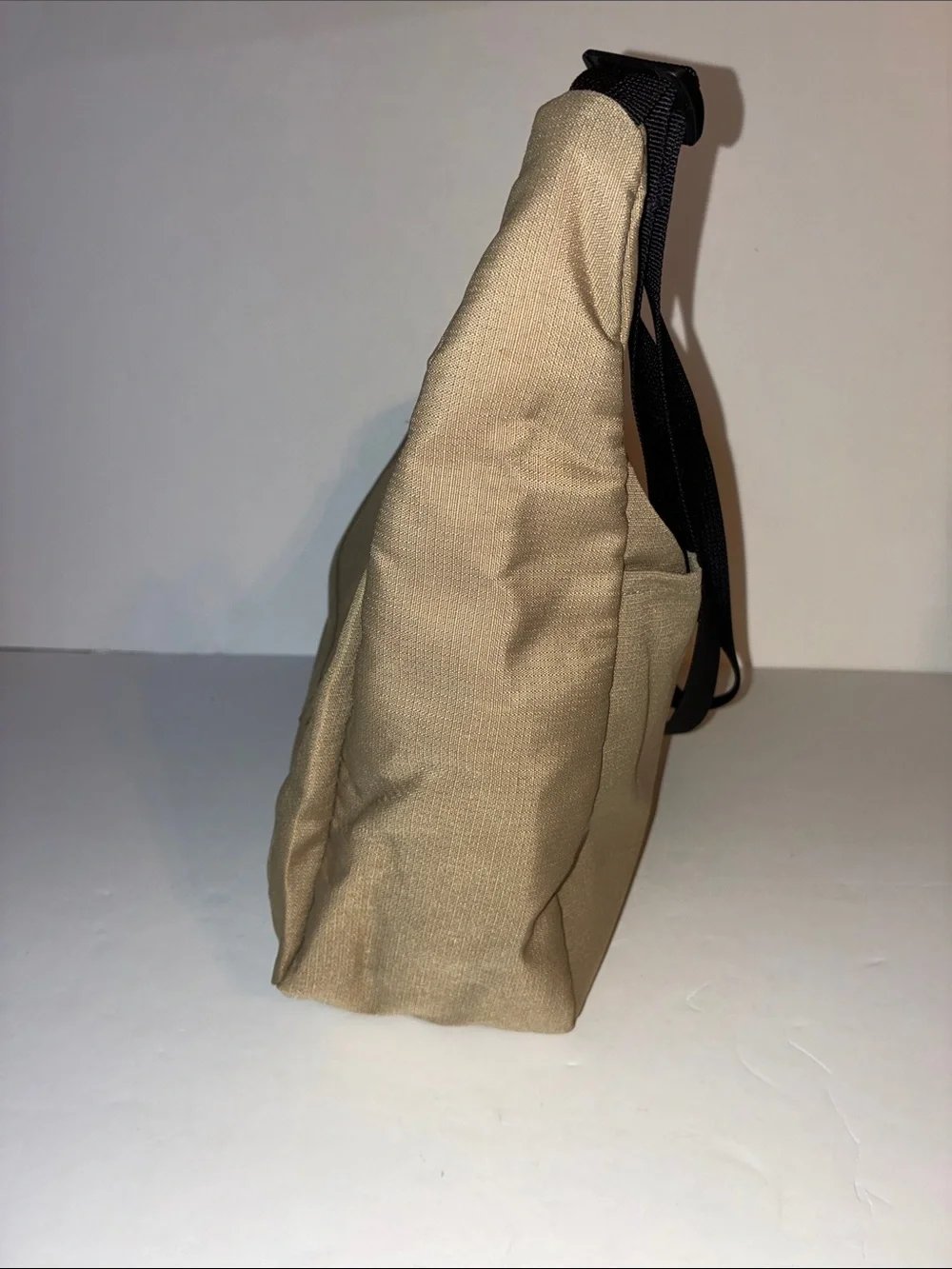 L.L. Bean Tan Nylon Crossbody Messenger Bag with Black Strap